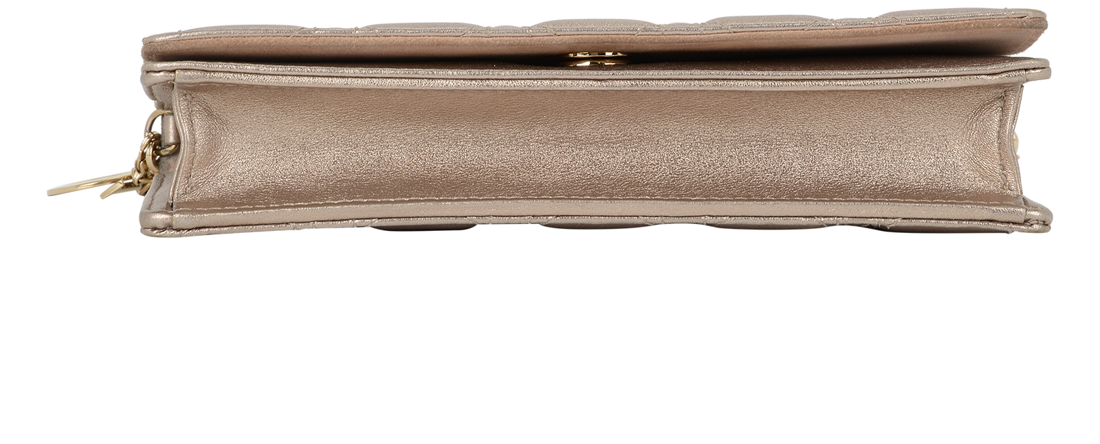 Lady Dior Cannage Pouch, &pound;695, Handbags, Gold, Leather, Top view